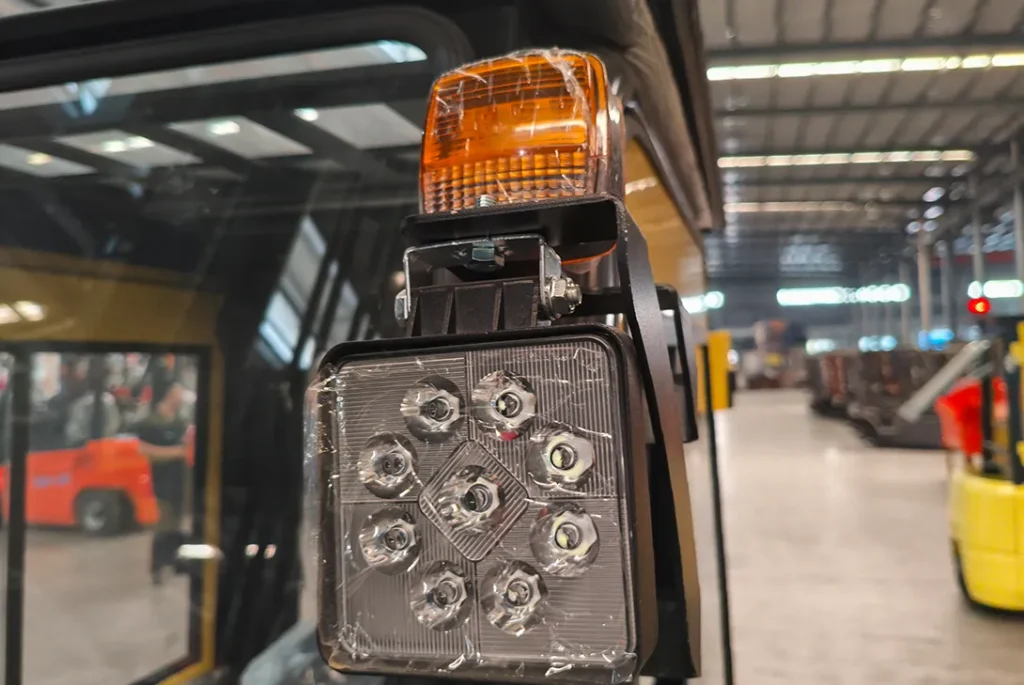 Forklift warning light and rear LED work lamp