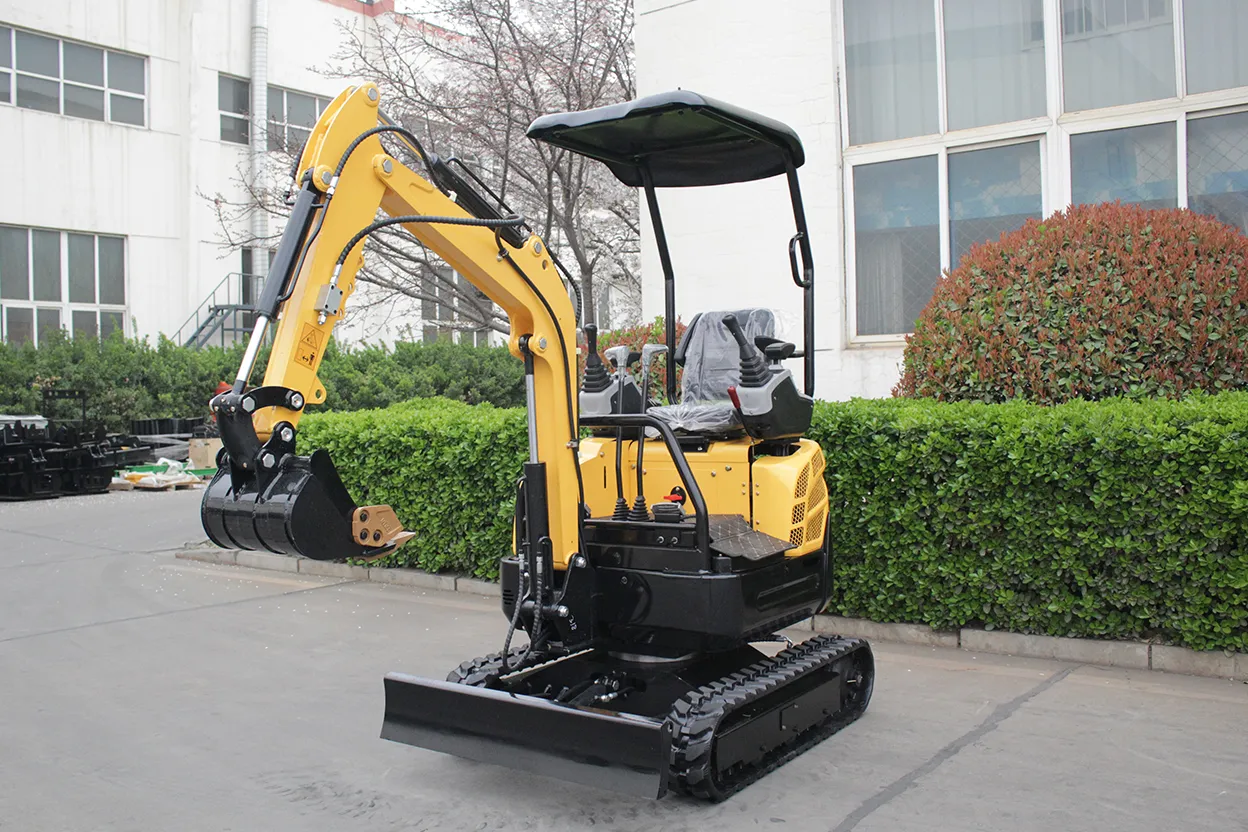 10Q mini excavator operating outdoors, efficient for ditch cleaning and soil excavation