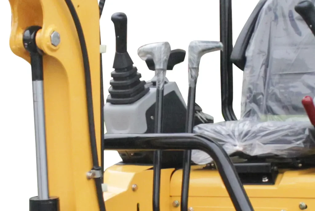10Q mini excavator driver seat and control levers for easy operation