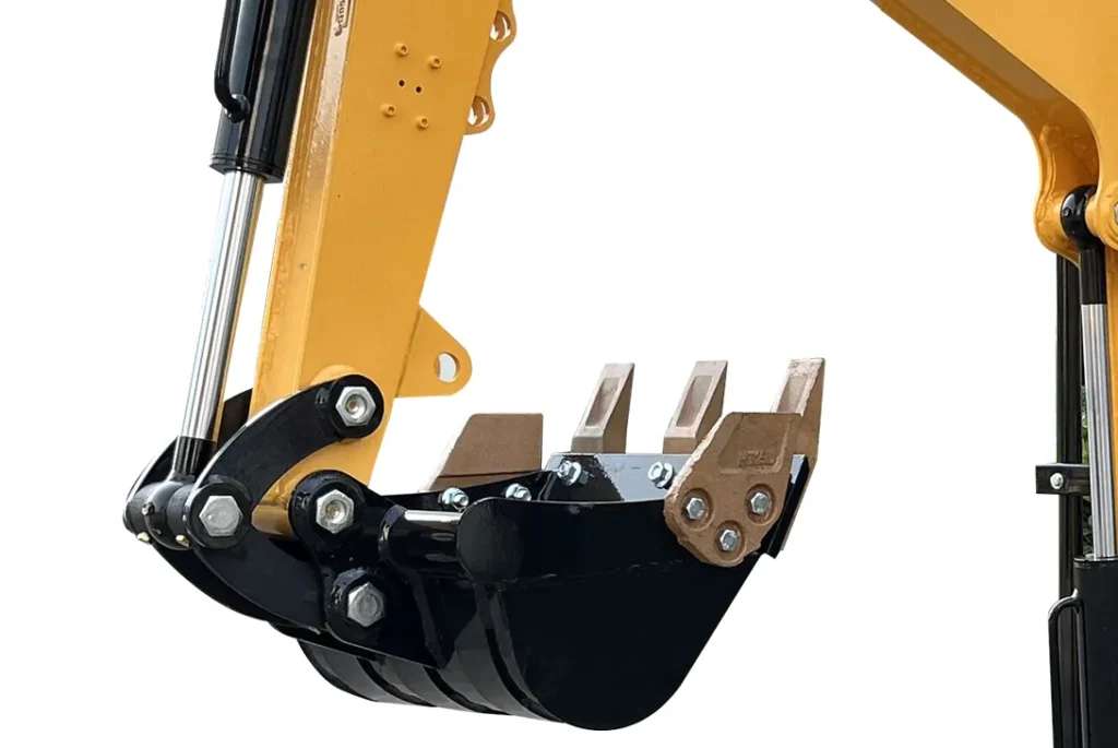 Hydraulic bucket arm close-up of 12 mini excavator