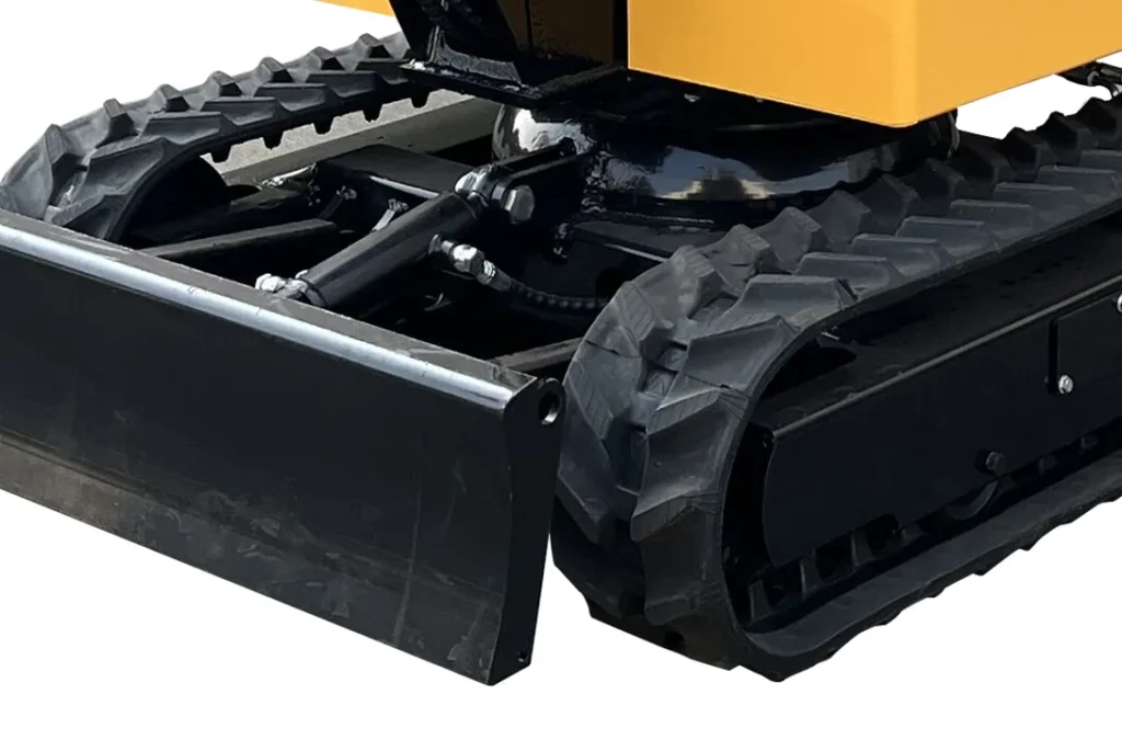 "Track and undercarriage close-up of 12 mini excavator"