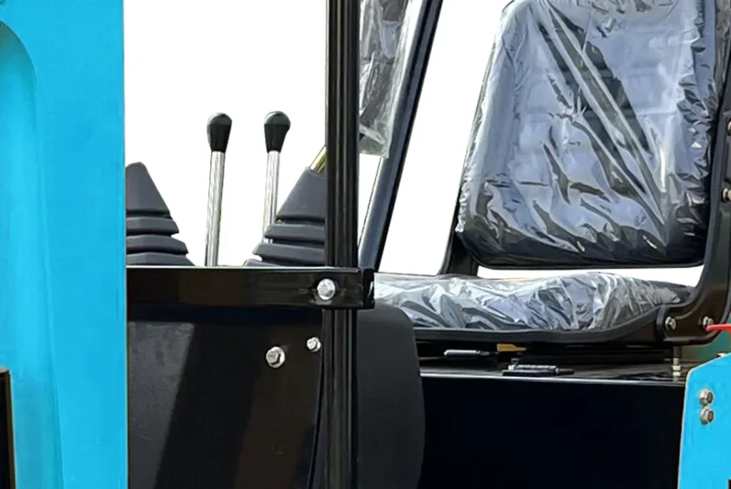 Driver’s seat and control levers of 12 mini excavator