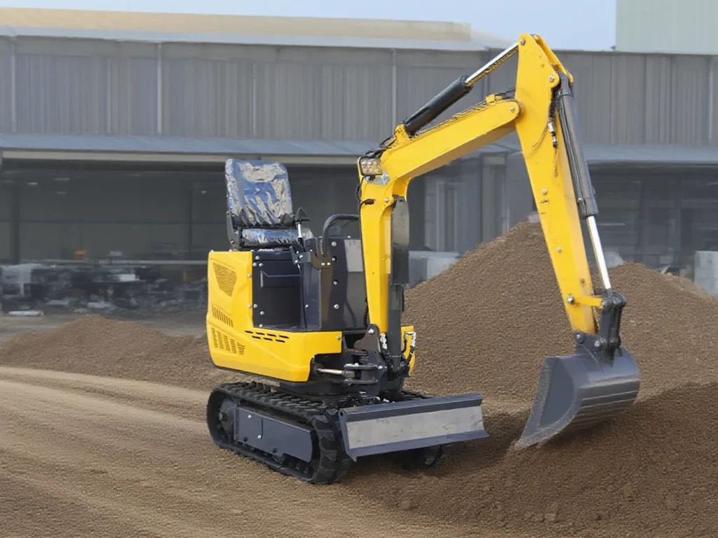 10Q mini excavator loading soil at construction site, durable and efficient