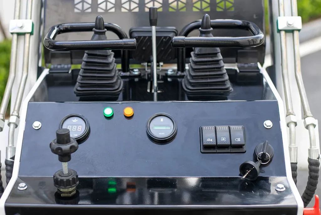 S360 skid steer loader dual joystick and instrument panel