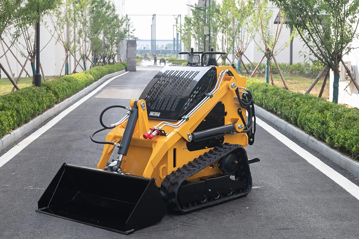 T360 skid steer loader side view parked outdoors