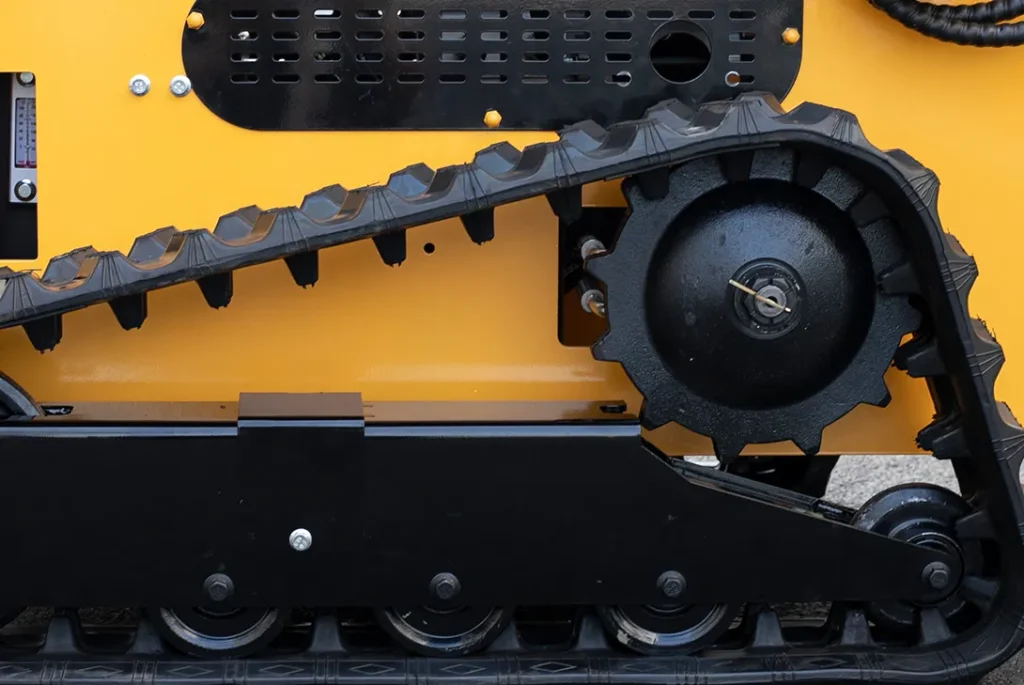 T360 skid steer loader rubber track and sprocket detail