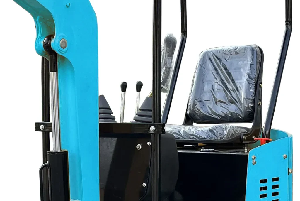 12K Baggerfahrersitz mit ergonomischen Steuerhebeln und Sicherheitshaube