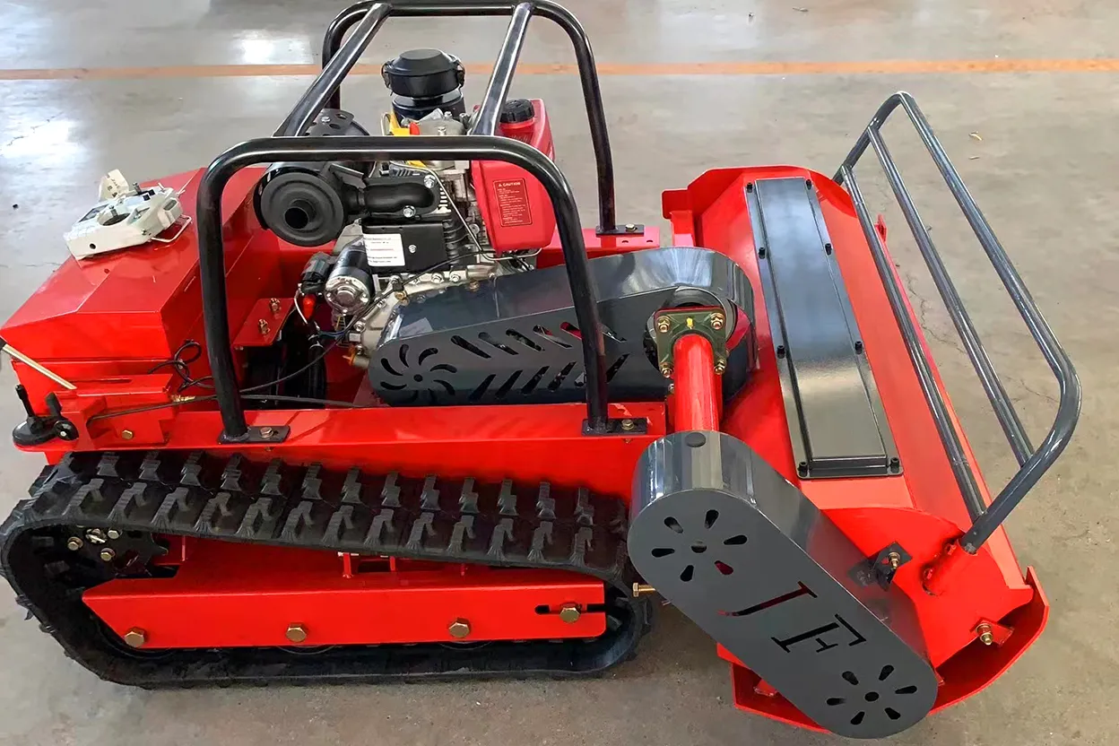 TCL-80A mower three-quarter front view on concrete floor