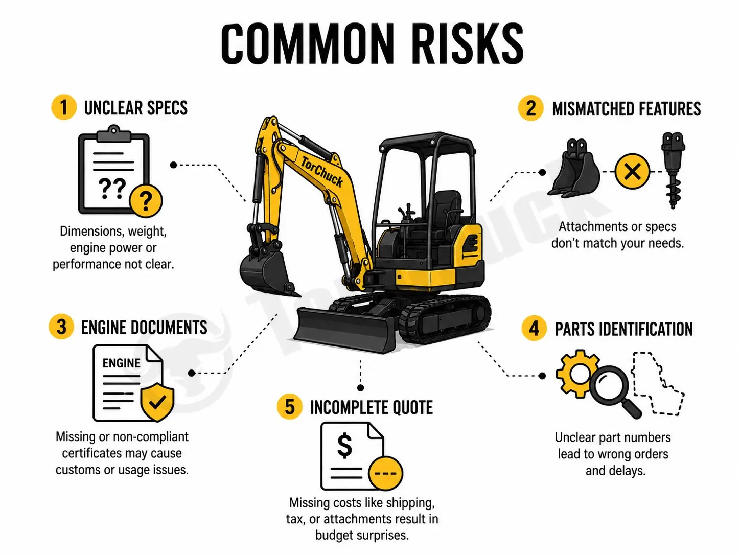 Common risks when buying a Chinese mini excavator from an overseas supplier