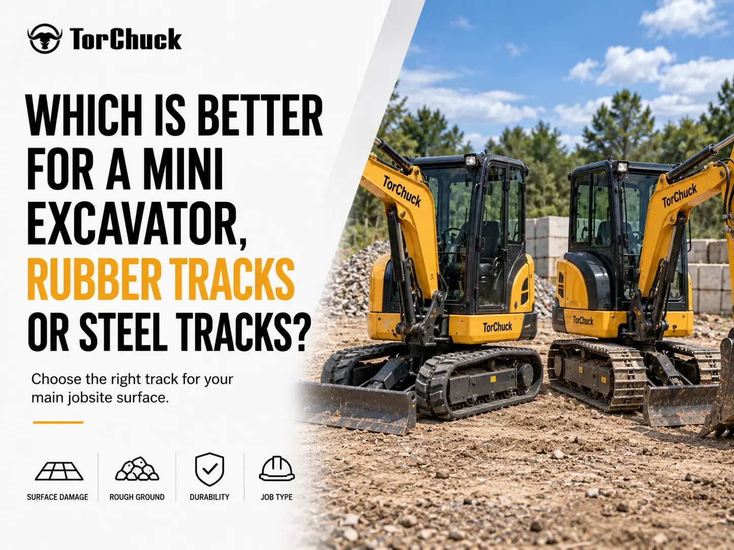 rubber tracks vs steel tracks for mini excavators
