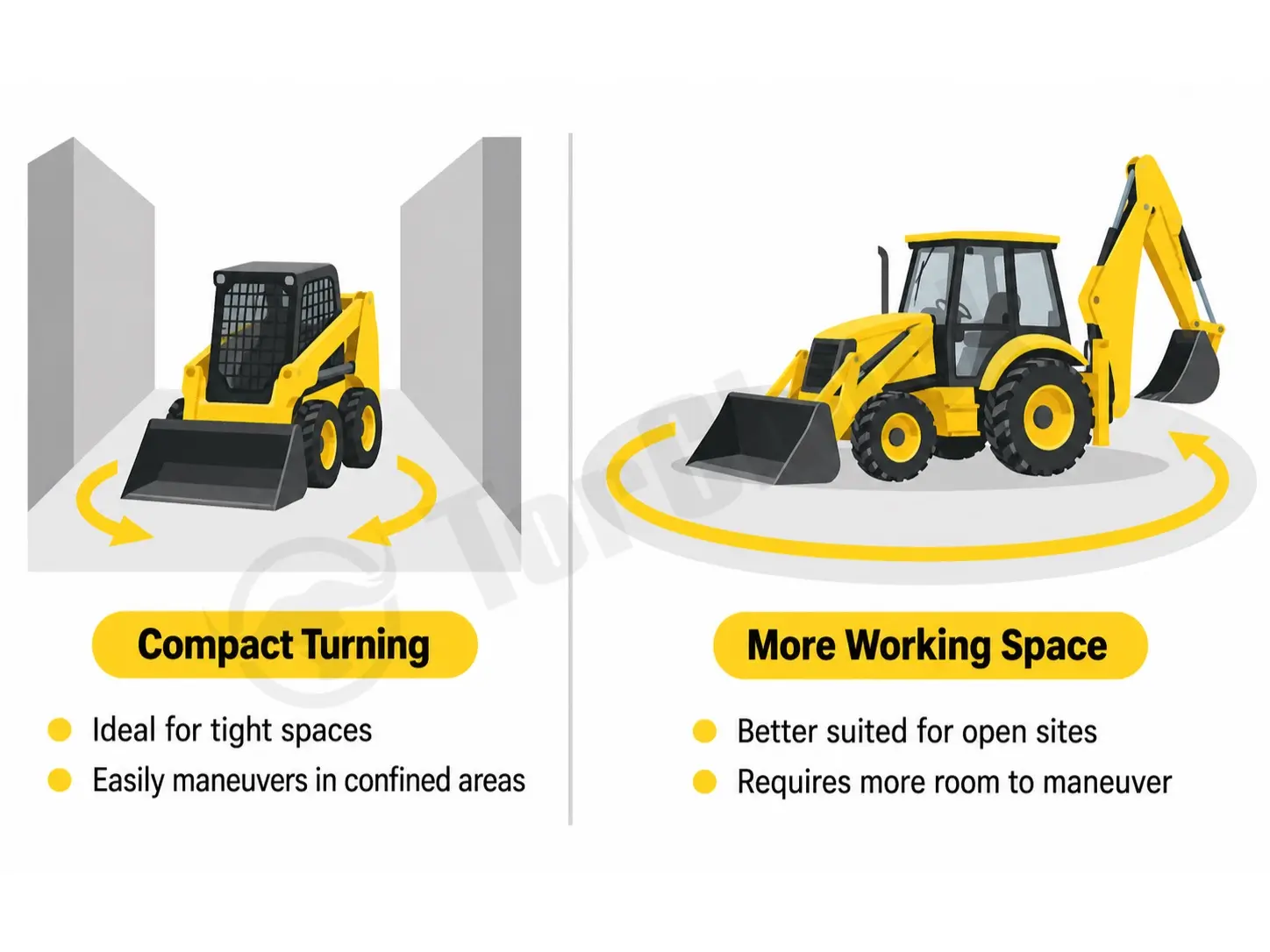 skid steer with backhoe attachment compared with dedicated backhoe loader