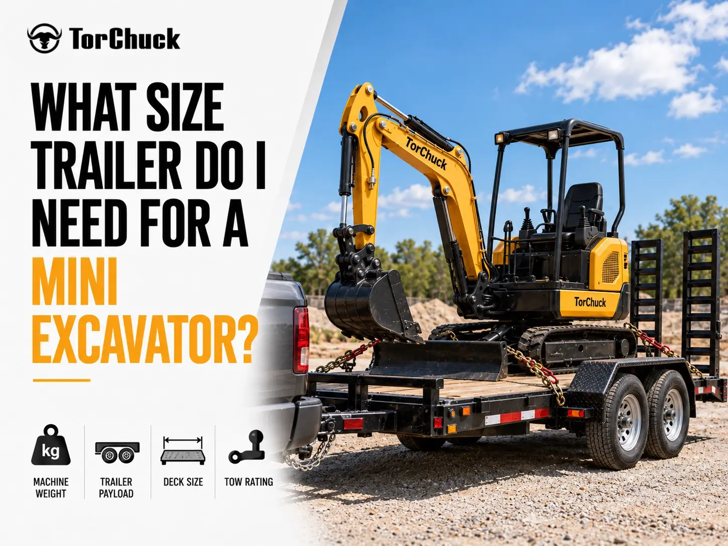 mini excavator trailer size and transport weight guide